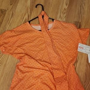 Small orange and white lularoe marly bnwt